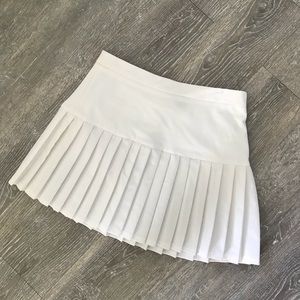 White pleated skirt